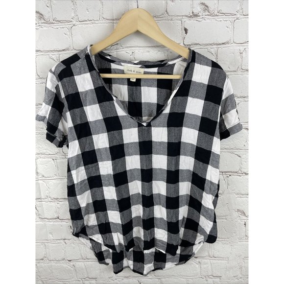 Anthropologie Cloth & Stone Gingham Checkered Print Tunic Medium - Picture 1 of 5